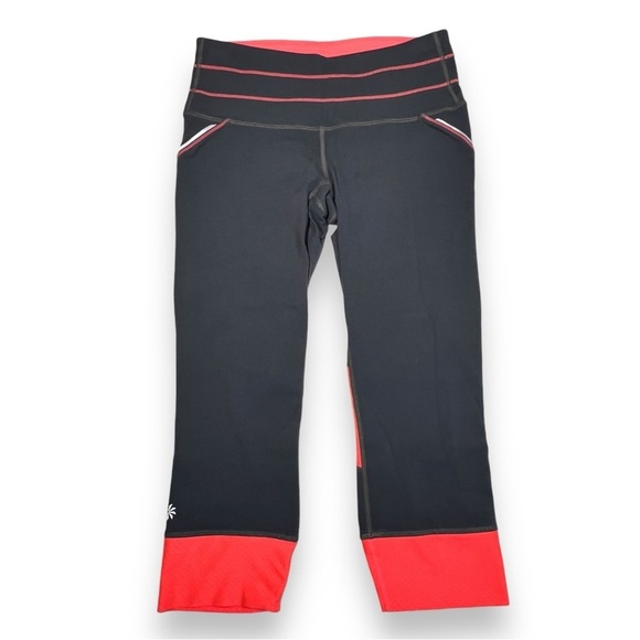 Athleta Women’s Vibe Relay Capri Gray Pink Size Small - Picture 1 of 9